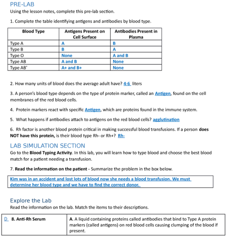 Example of Nursing Pre-lab assignment